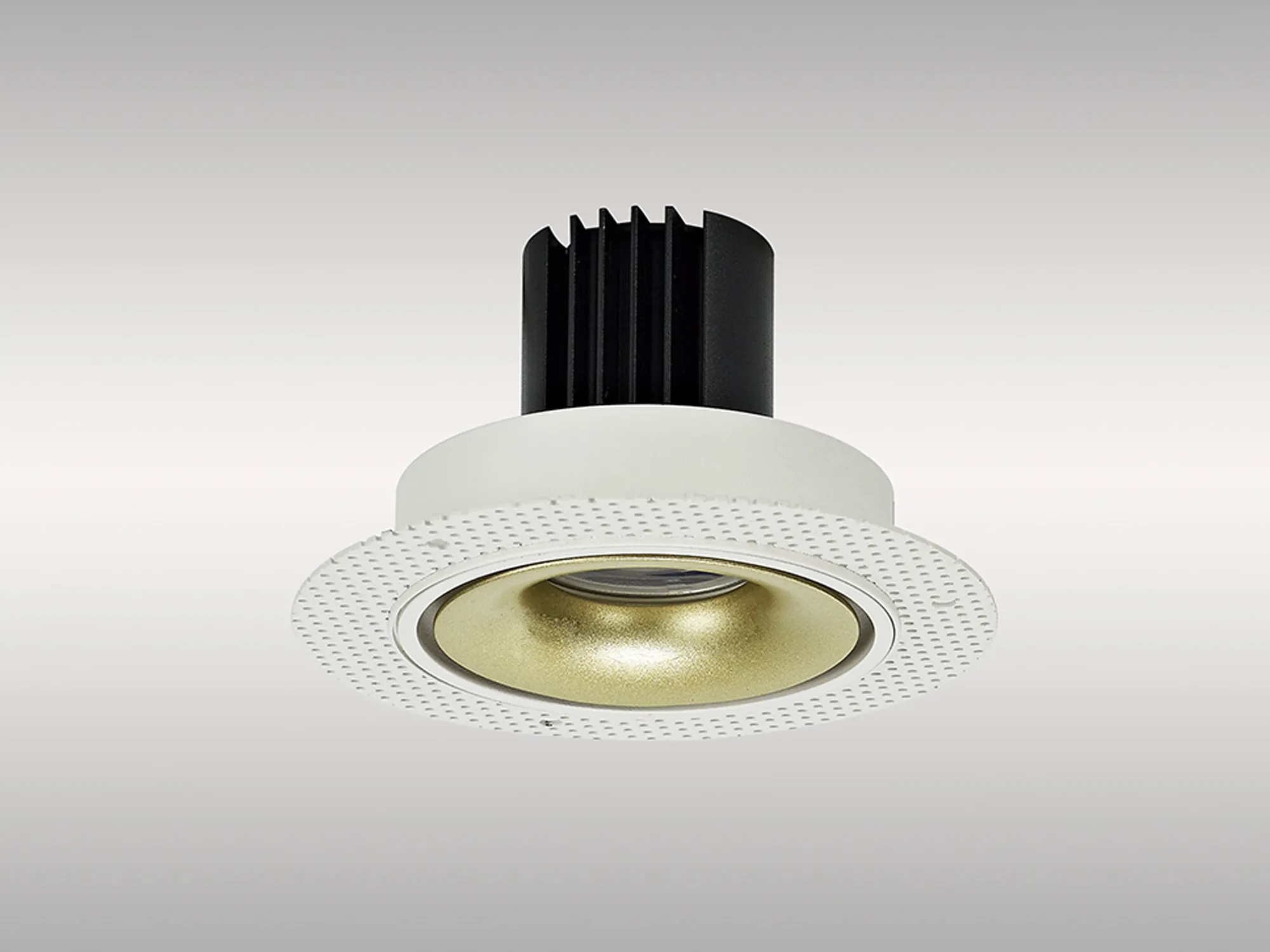 DM202079  Bolor T 9 Tridonic Powered 9W 2700K 770lm 36° CRI>90 LED Engine White/Gold Trimless Fixed Recessed Spotlight, IP20